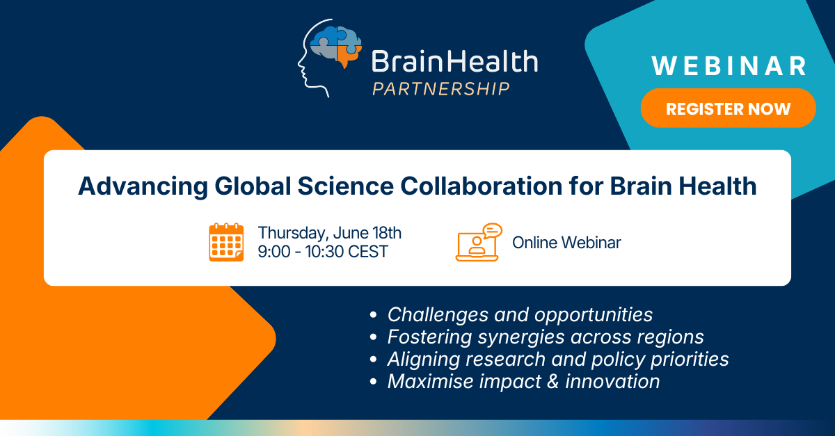 The European Partnership for Brain Health invites global stakeholders to online webinar “Advancing Global Science Collaboration for Brain Health” on 18 June 2026