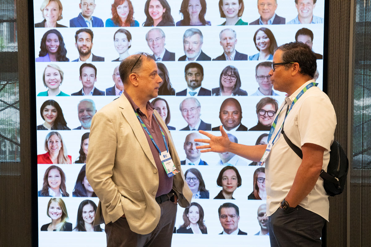 two persons discussing